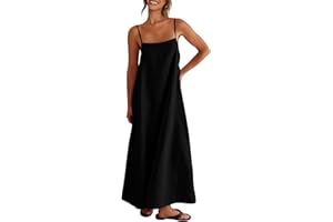 Shy Velvet Women's 2025 Summer/Fall Linen Maxi Dress Contrast Spaghetti Strap Dress Backless Casual Party Slip Dresses