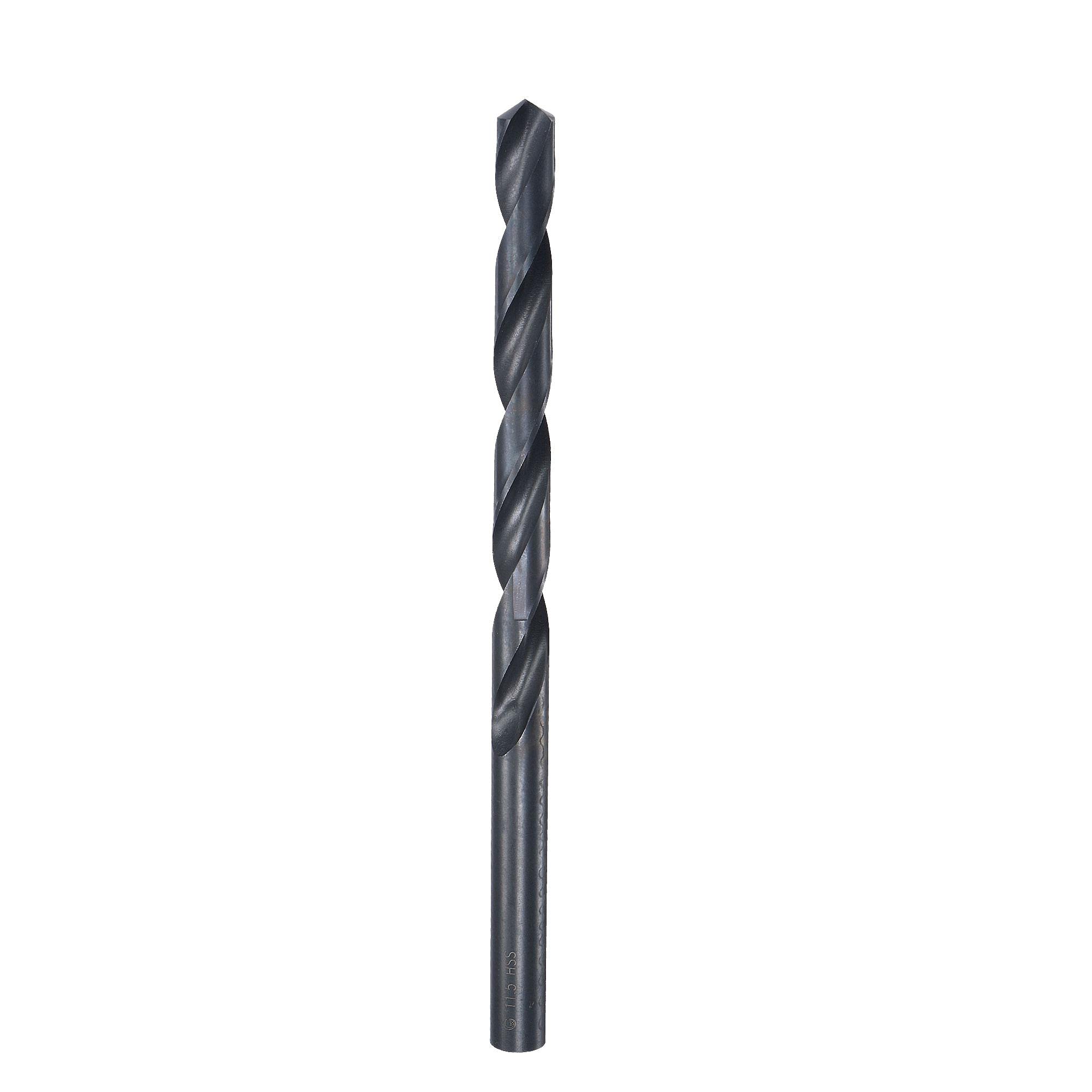 sourcing map High Speed Steel Lengthen Straight Shank Twist Drill Bit Fully Ground Black Oxide 11.5mm Drill Diameter 195mm Total Length 105mm Drill Bit Length