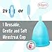 Blossom Menstrual Cup, Say No to Tampons | Get Blossom Cups for Menstrual Days| Period Cup, Reusable Menstrual Cup, Silicone Cup (Large Menstrual Cup, Blue)