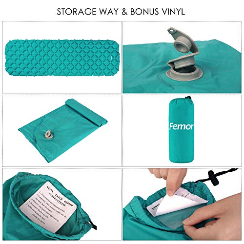 femor Sleeping Pad, Inflatable Camping Pad with Comfortable Air-Support Cells Design for Hiking, Backpacking, Camping, Traveling