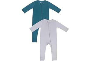 Jimonda Rayon Baby Pajamas,Unisex Boys Girls One-Piece Footless,2-Way Zip Closure Sleeper