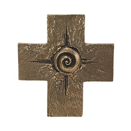 Modernes Wandkreuz mit Spirale, 12,3 x 11,2 cm, Design: Andrea Zrenner