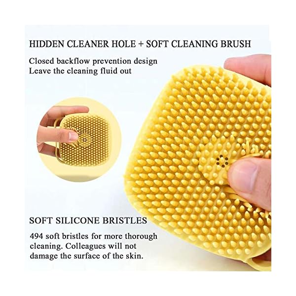 Silicone Body Brush,Nifogo 2 IN 1 Soft Shower Brush Bath Body Scrubber with Shower Gel Dispenser,Wash Exfoliating Shower…