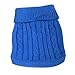 Tangpan Turtleneck Classic Straw-Rope Pro Pet Dog Sweater Apparel (Dark Blue,S)