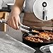 Kitchen Tongs for Cooking Serving - Heavy Duty Stainless Steel BBQ Grill and Salad Serving Food Tong with Non Stick Silicone Head and Non Slip Grip plus Built in Locking O-Ring, 9 and 12 inch Set of 2