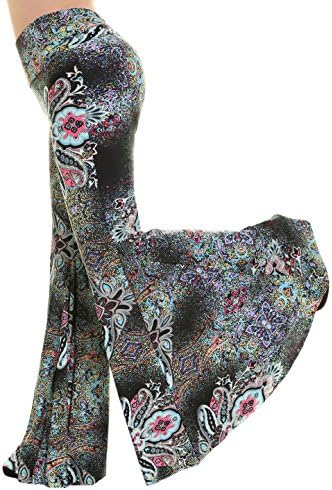 Uptown Apparel Bell Style Leg Palazzo Pants, Good for Tall, Curvy Women - Ships from U.S.A (M, MINTPINK)