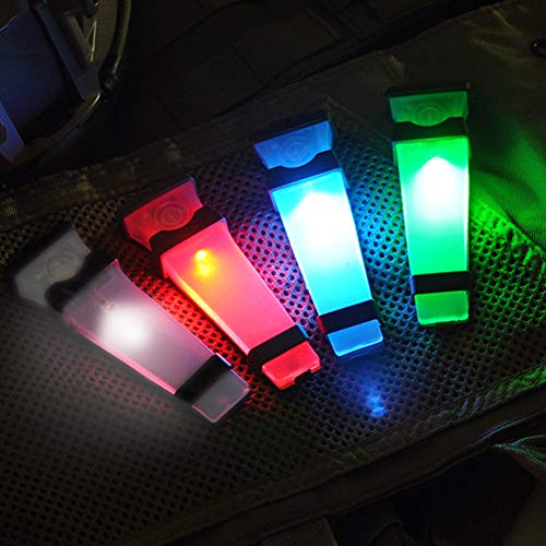 Efanr Tactical Helmet Light LED Safety Flashlight FMA Survival Light with Magic Tape Backed for Outdoor Airsoft Bike Sports Driving (Green)