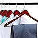 FloridaBrands Wooden Dress Hangers, Mahogany Wood Suit Clothes Hangers with High Grade Extra Smooth Finish & Chrome Hook to Organize Your Wardrobe - (Pack of 16)