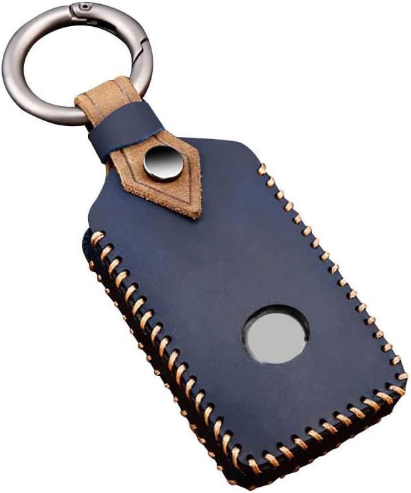 ontto for Mazda 3 Alexa 2019 2020 Key Cover Leather Key Fob Cover Holder Protector for Mazda 3 CX-30 CX-5 CX-9 Mazda 3 Sedan 2019 2020 3-Button Remote Car Key Case Keyring Blue