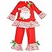 Ãzhido Girls 2pcs Long Cotton Christmas Santa Pajamas Sleepwear Set Red(4-5T,Red)