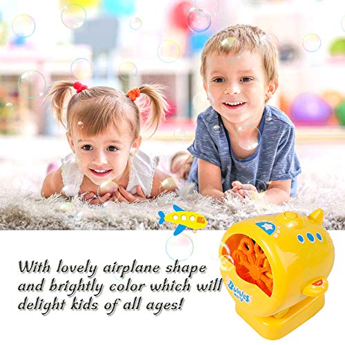Danvren Bubble Machine, Automatic Bubble Blower Maker Summer Toys for Kids Boys Girls Toddlers,Hundreds of Bubbles per Minute, with 12oz Refill Solution, Airplane Shape for Indoor and Outdoor - Thumbnail 2