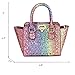 CMK Trendy Kids My First Shinny Glitter Rainbow Purse for Little Girls Toddlers Mini Tote with Poms (80003_Rainbow), Small