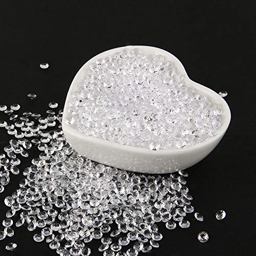 Meching Clear Acrylic Diamonds Crystals 11OZ(1100 PCS) Round Diamond Crystals Treasure Gems for Table Scatters, Vase Fillers, Event, Wedding, Birthday Decoration Favor, Arts & Crafts (Clear)