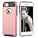 iPhone 7 Case, Kuool Slim Hybrid Dual Layer Armor Rugged Heavy Duty Anti-Slip Full Protection Cover with [Tempered Glass Screen Protector] for iPhone 7-Pink