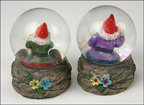 Garden Fairies Miniature Gnomes in Domes - Set of 2 Gnomes in Domes, one with flower, one pros