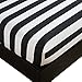 Vaulia Lightweight Microfiber Sheets, Stripe Pattern Design, Black/White Full Size (1 Fitted Sheet, 2 Pillowcases)