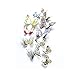 DaGou Mixed of 12PCS 3D Pink Butterfly Wall Stickers Decor Art Decorations¡­ (Silver)