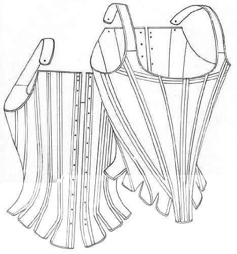 18th Century Half-boned Stays for a Fashionable Shape Pattern (Size 16- Bust Size 42")
