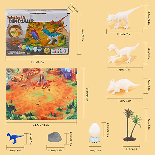 Herefun Dinosaurier Malset für Kinder, 3D Dinosaurier Bemalen Malsets Dinosaurier Spielzeug Malsets mit Spielmatte… – Bild 3