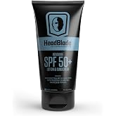 HeadBlade HeadLube SPF 50 Men's Lotion and Sunscreen - No Greasiness, Sweat Resistant, Formulated for Face, Body &amp; Scalps - Water Resistant for 80 Minutes, 5 fl oz