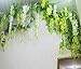 Luyue 3.18 Feet Artificial Silk Wisteria Vine Ratta Silk Hanging Flower Wedding Decor,6 Pieces,(Green)