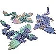 3D Printed Articulated Flexi Rosewing Dragon Fidget Toy (Small, Yellow)