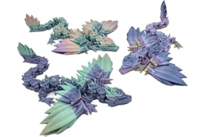 HANDMADE 3D Printed Articulated Flexi Rosewing Dragon Fidget Toy (Small, Purple)