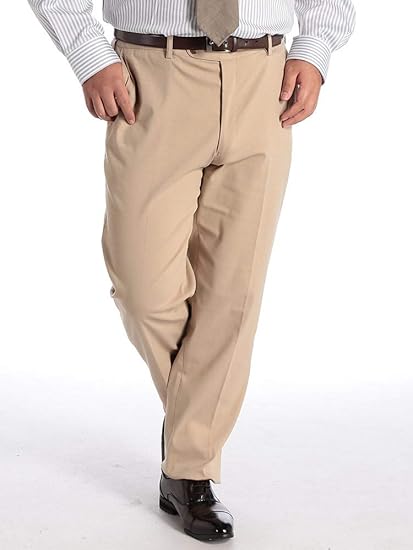 Amazon サカゼン Hybridbiz 大きいサイズ ストレッチ ノータック スラックス メンズ コットン 無地 綿パン チノパン ビジネスパンツ ライトベージュ 97 ロングパンツ 通販