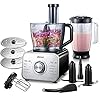 Decen-Food-Processor-Multifunctional-1100W-Blender-Food-Processor-with-3-Speed-Setting-and-LED-Indicator-35L-Bowl-Chopping-Mincing-Pureeing-Slicing-Shredding-and-Kneading-Silver Decen Food Processor Multifunctional, 1100W Blender Food Processor with 3 Speed Setting and LED Indicator, 3.5L Bowl( Chopping, Mincing, Pureeing, Slicing, Shredding and Kneading ), Silver