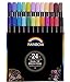 Rainbow Dual Tip Pens - 24 Unique Watercolors - Water Based Ink - Art Marker Set for Coloring, Journaling, Sketching & Calligraphy