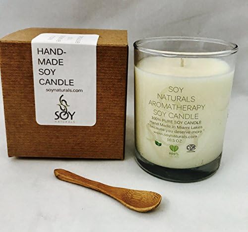 Soy Naturals *Vegan Candle* Aromatherapy Soy Candle Sensual Amber Infused with Patchouli &amp; Sandalwood Essential Oil. Hand Made in Miami 10 oz