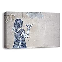Canvas Wall Art Creative Graffiti Canvas Prints Home Artwork Decoration for Living Room Bedroom - 12x18 inches