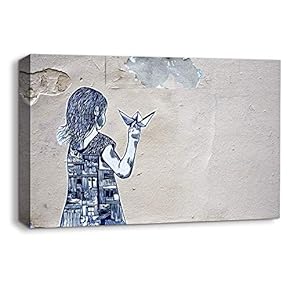 Canvas Wall Art Creative Graffiti Canvas Prints Home Artwork Decoration for Living Room Bedroom - 16x24 inches