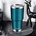30oz Tumbler with Lid, Insulated Stainless Steel Travel Tumbler by Umite Chef, Insulated Coffee Mug, Double Wall Water Coffee Cup for Home, Office, 2 Straws, Brush（30oz, Blue Green）