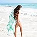 Dock & Bay Sand Proof Beach Towels Portable - Light Green, Extra Large 78x35 - mint green striped design travel towel
