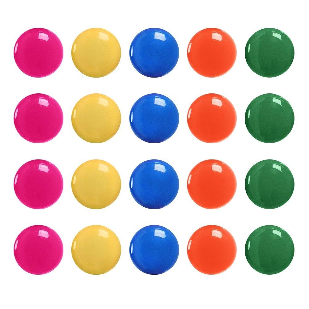 Meetory Whiteboard Magnets, 20X 30 Mm Small Fridge Magnets Strong, Mini Magnetic Counters Magnets Dots, White Board Button Magnets For Whiteboard Notice Board Refrigerator, Five Assorted Colors Random