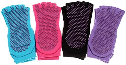 IUNIQEE Toeless Yoga Socks Pilates Grip Socks with 4 Assorted Color