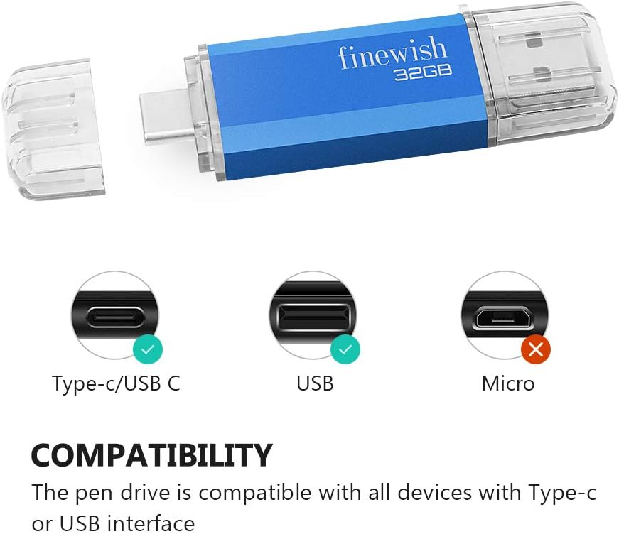 USB C Memory Stick 32gb, 2 in 1 Type C Flash Drive 32 GB USB Key Portable Otg Pendrive 32gb for Tablets New Macbook - Image 3