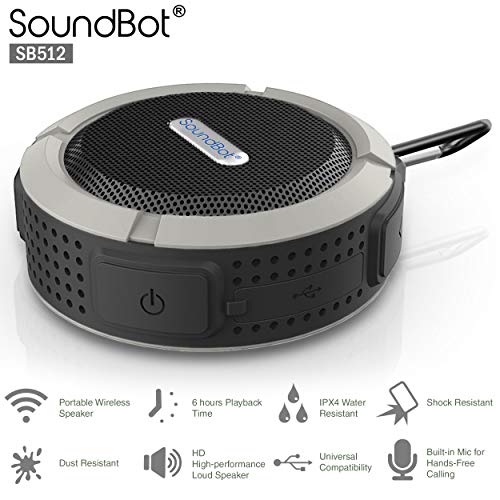 SoundBot SB512 HD Water & Shock Resistant Bluetooth 3.0 Wireless Shower Speaker, Handsfree Portable Speakerphone with MicroUSB Charging Port, 3W Output, Built-in Mic, 6hrs of playtime, Control Buttons and Dedicated Suction Cup for Showers, Bathroom, Pool - Thumbnail 5