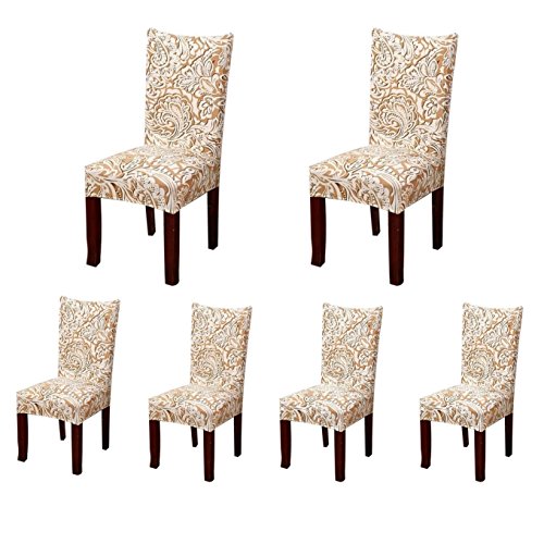 Deisy Dee Stretch Chair Cover Removable Washable for Hotel Dining Room Ceremony Chair Slipcovers Pack of 6 (D) - Thumbnail 7