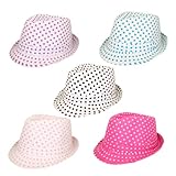 Premium Polka Dot Cotton Fedora Hat - Different Colors Available