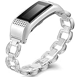 Compatible Garmin Vivosmart HR+ Bands, Accessory Metal Band with Case Watch Replacement Strap Wrist Band Compatible Garmin Vivosmart HR+,Silver,Not for Garmin Vivosmart HR (No Tracker)