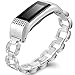 Compatible Garmin Vivosmart HR+ Bands, Accessory Metal Band with Case Watch Replacement Strap Wrist Band Compatible Garmin Vivosmart HR+,Silver,Not for Garmin Vivosmart HR (No Tracker)