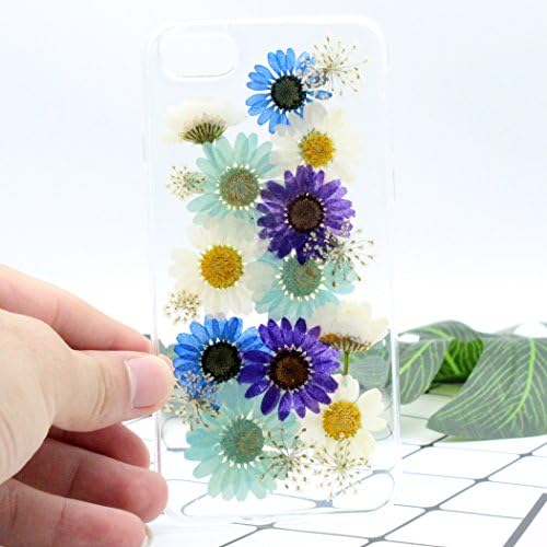 iPhone 7 Plus Case, Crystal Clear Phone Cover [Real Dried Flower and Leaf Embedded] Real Handmade Pressed Dried Flowers Case for iPhone 7 Plus[5.5 Inch] (#3)