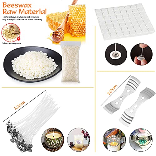 Kerzenherstellung Kit Kerzen Selber Machen Duftkerze Geschenke DIY Kerzenherstellung Zubehör Inklusive Kerzendochten,Dochthaltern,Dochtaufklebern,Kerzendosen,Bienenwachse,Kerzenschmelztopf,Rührlöffel