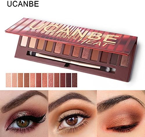 Eyeshadow,12 Colors Eyeshadow Palette Highly Pigmented with Mirror Shimmer Matte Eye Shadow Palette Cosmetic Brush Set