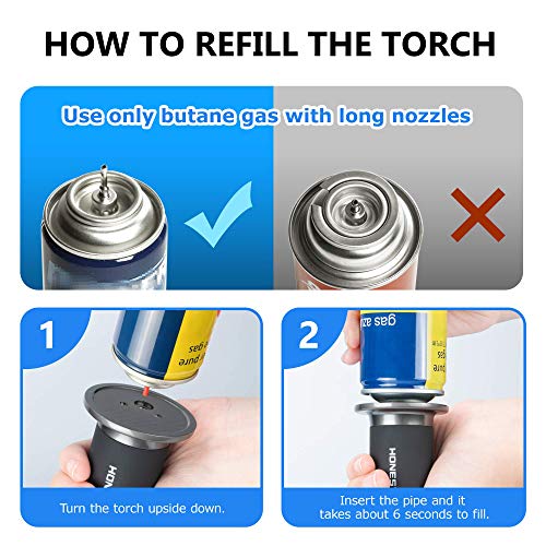 WATSABRO Kitchen Blow Torch,Culinary Butane Torch Lighters Refillable