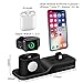 Charging Stand Compatible with Apple Watch, 3 in 1 Charging Station Silicone Compatible with Apple Watch Series 1/2/3/4, Airpods, iPhone Xs/Xs Max/Xr/X/8/8 Plus/7/7 Plus/6 (Not Include Cable/Adapter)
