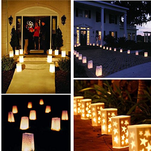 Zaptex Luminary Paper Lantern Candle Tea Light Bag with Flame Resistant
