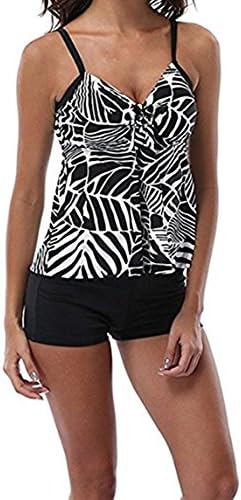 Vanjo Women's Floral Print Tankini set With Boyshort Bikini Set